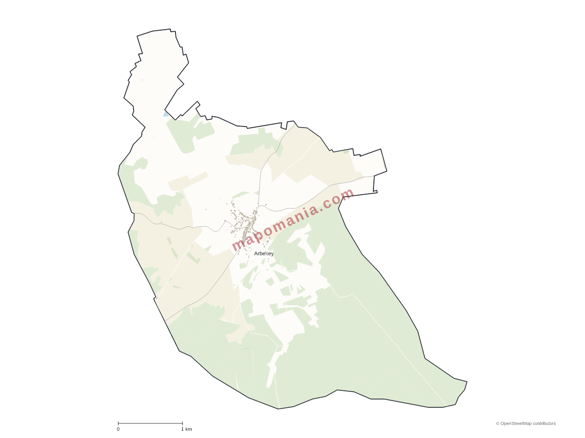 Carte de Arbecey à personnaliser