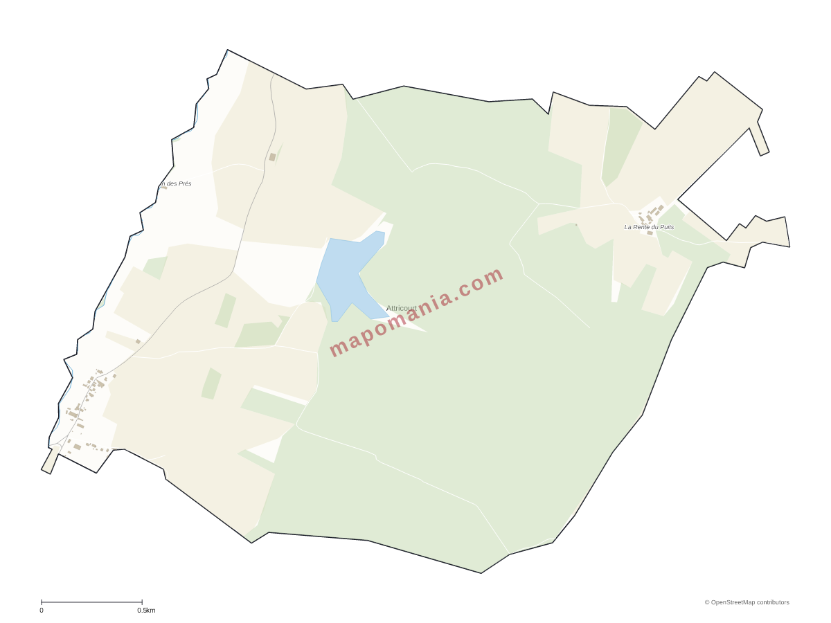 Carte de Attricourt à personnaliser