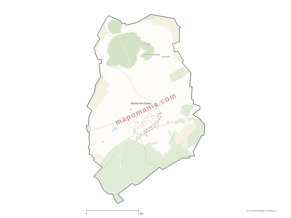 Carte de Autrey-lès-Cerre à personnaliser