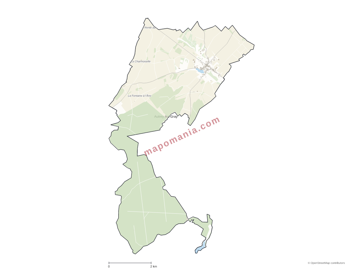 Carte de Autrey-lès-Gray à personnaliser