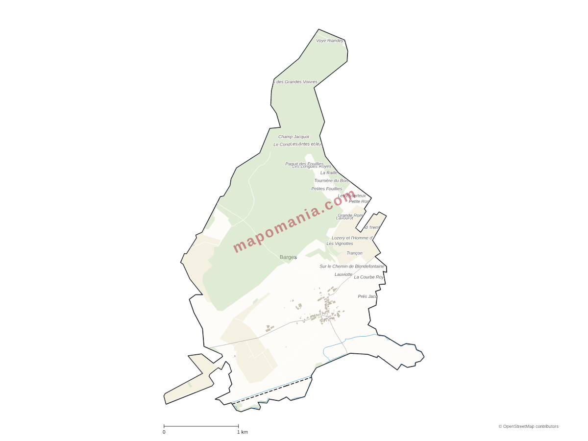 Carte de Barges à personnaliser