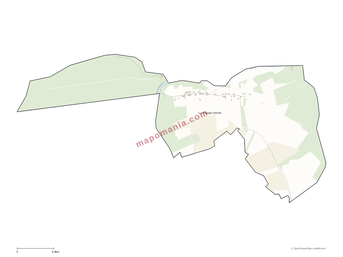 Carte de La Basse-Vaivre à personnaliser