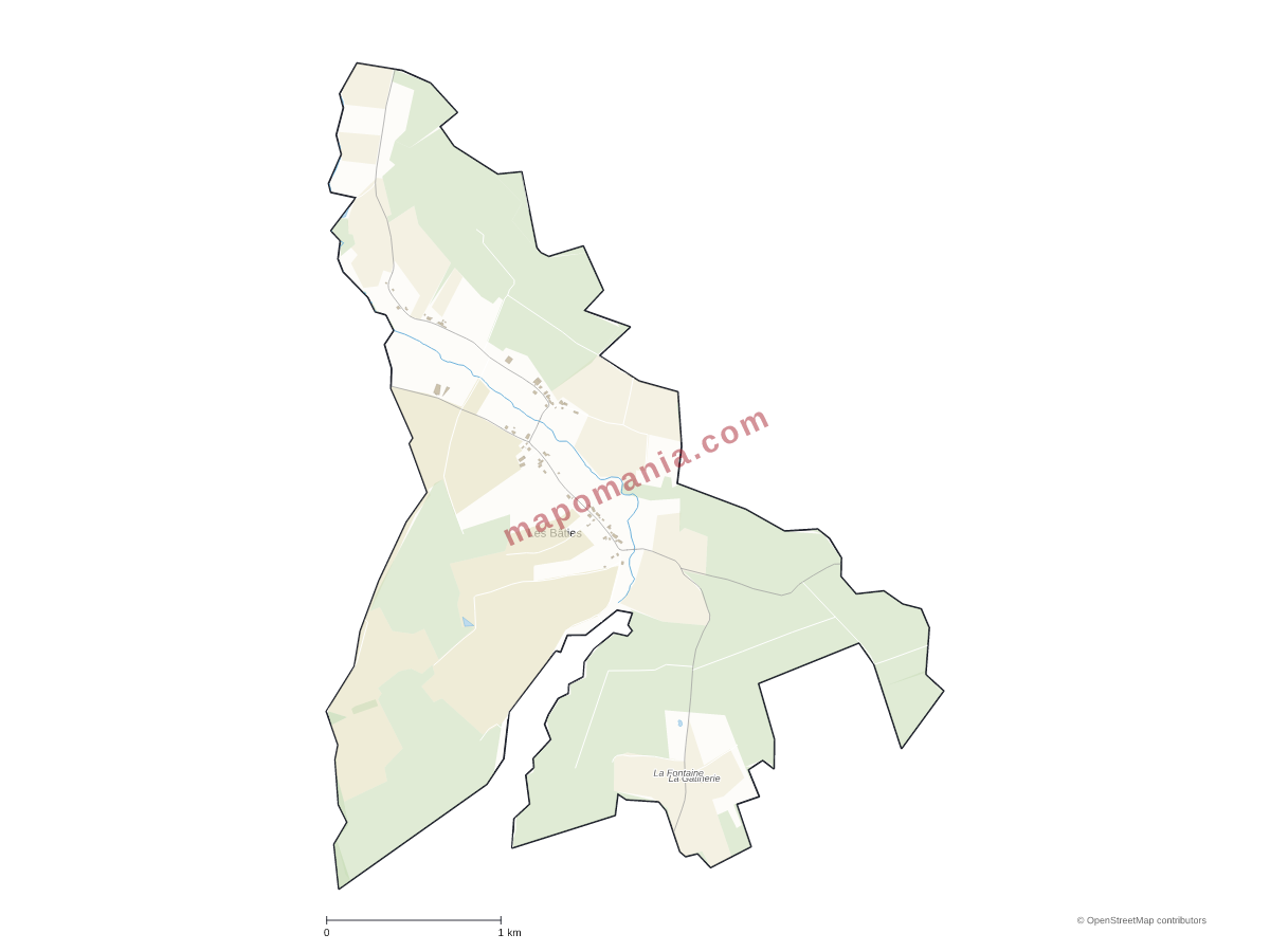 Carte de Les Bâties à personnaliser