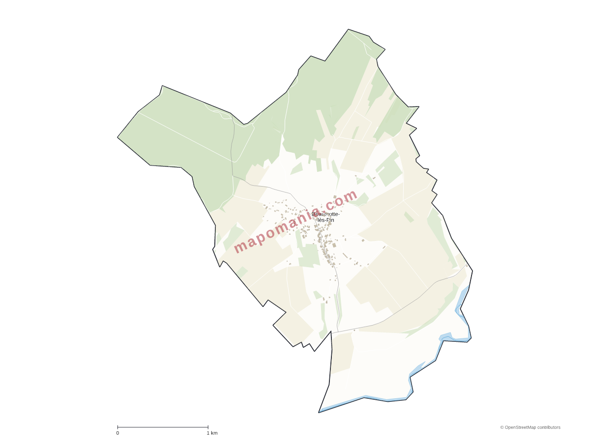 Carte de Beaumotte-lès-Pin à personnaliser