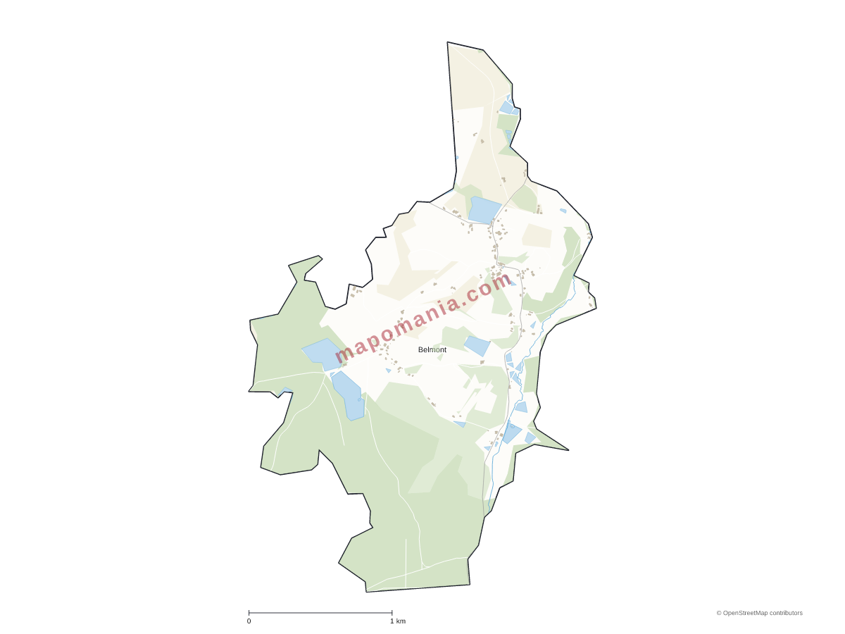 Carte de Belmont à personnaliser