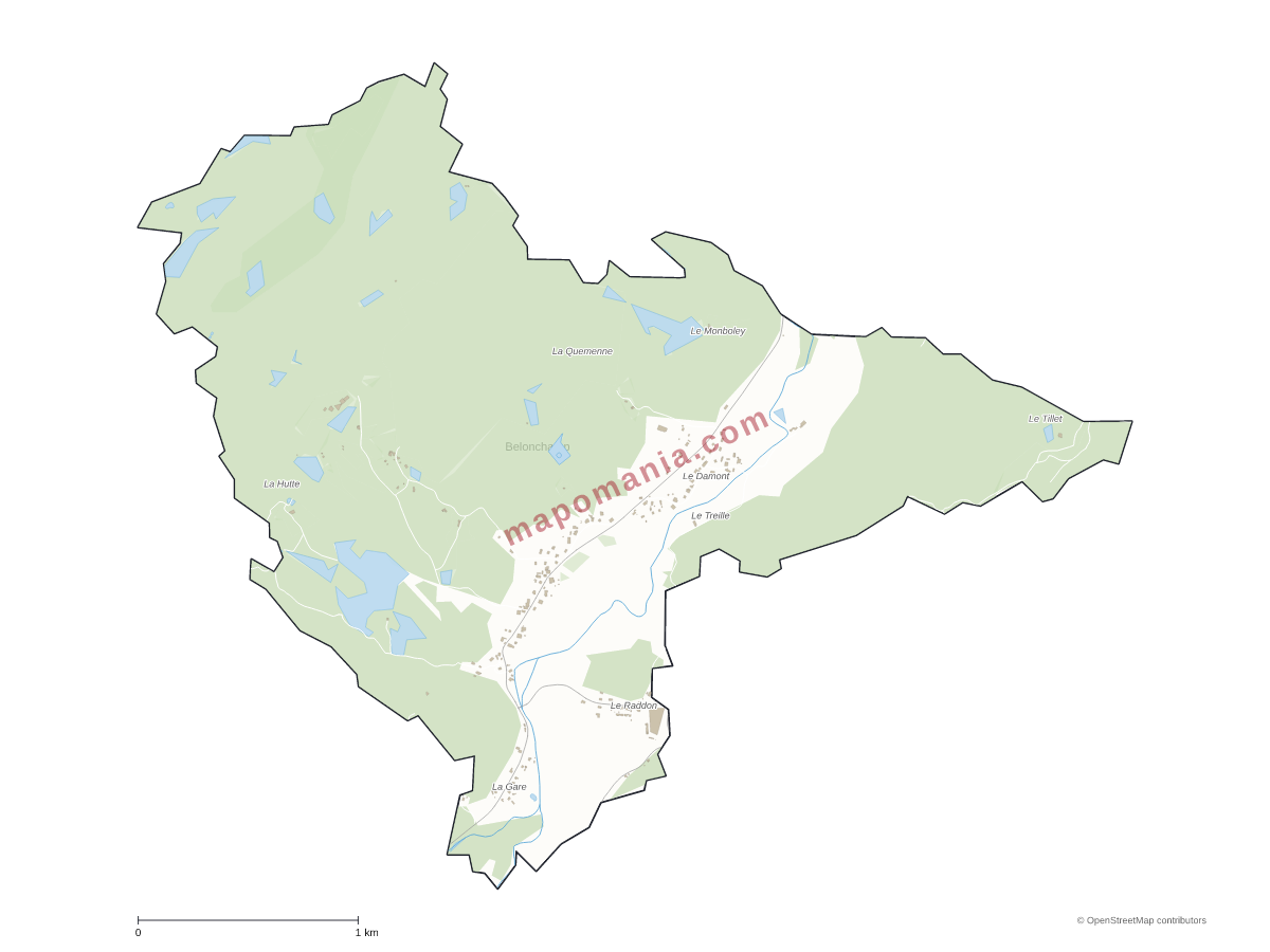Carte de Belonchamp à personnaliser