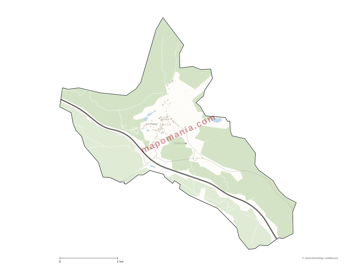 Carte de Belverne à personnaliser
