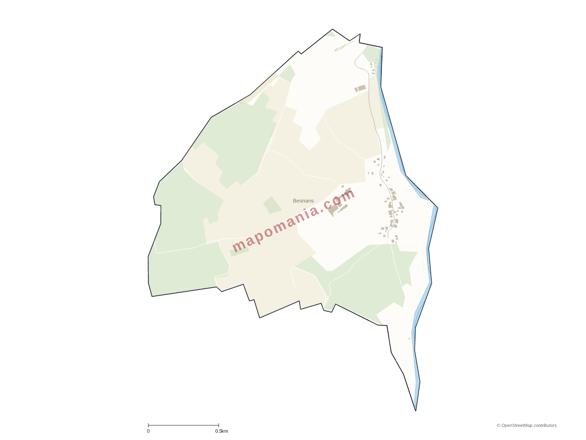 Carte de Besnans à personnaliser