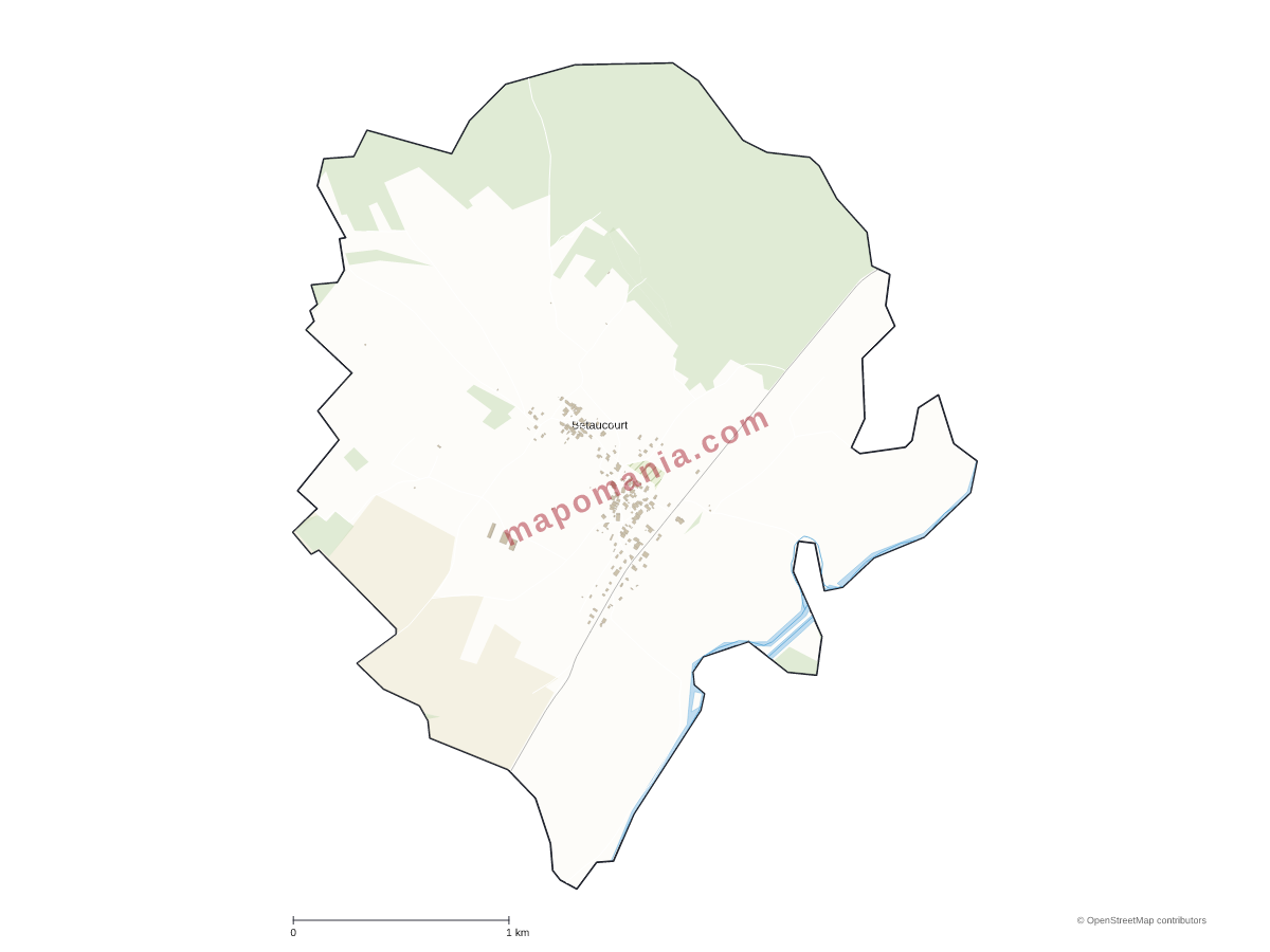 Carte de Betaucourt à personnaliser