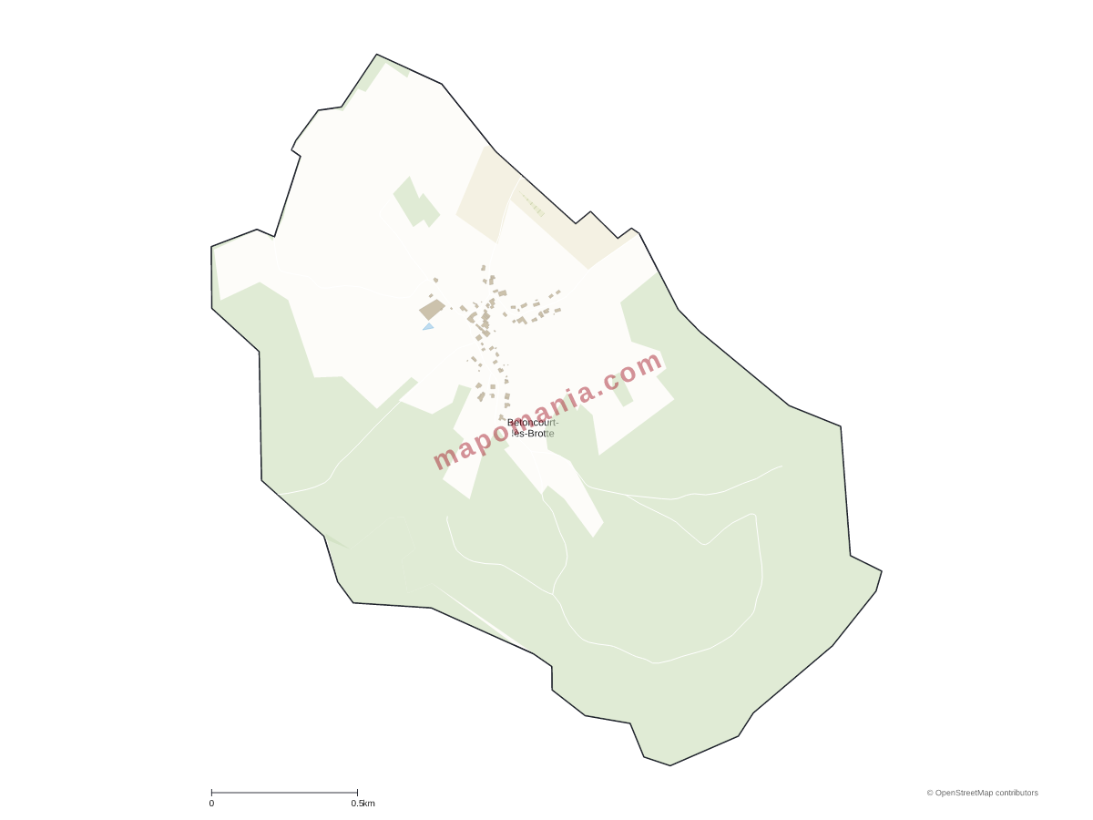 Carte de Betoncourt-lès-Brotte à personnaliser