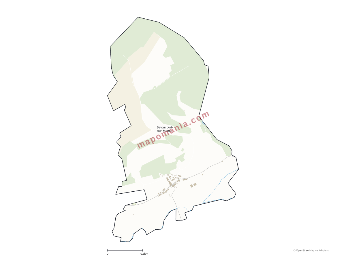 Carte de Betoncourt-sur-Mance à personnaliser