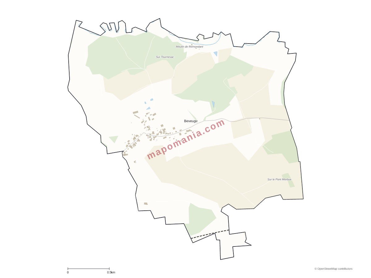 Carte de Beveuge à personnaliser