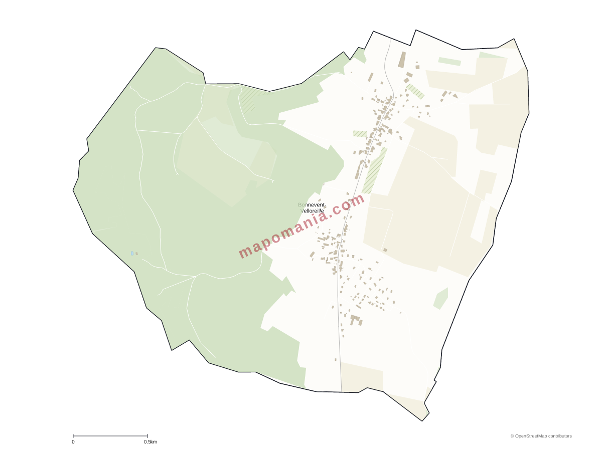 Carte de Bonnevent-Velloreille à personnaliser
