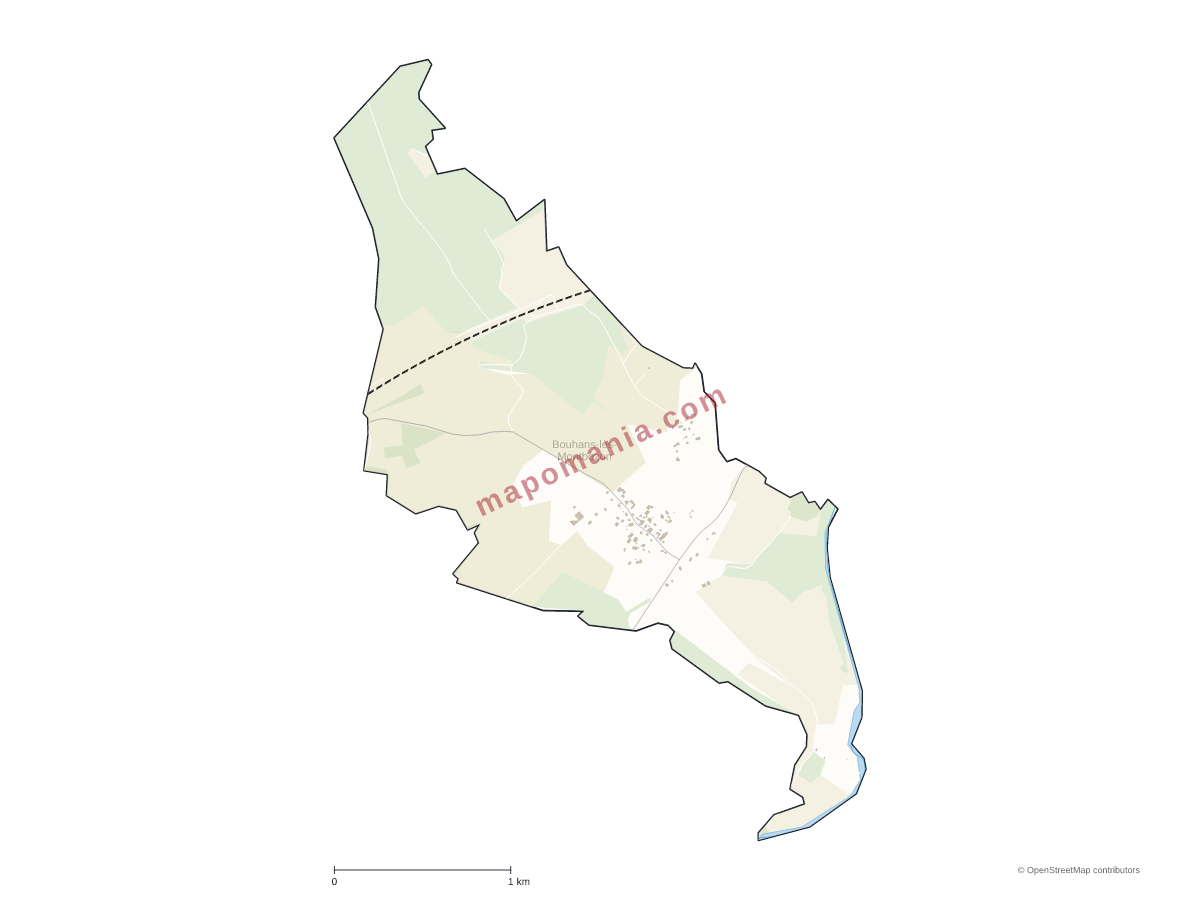 Carte de Bouhans-lès-Montbozon à personnaliser