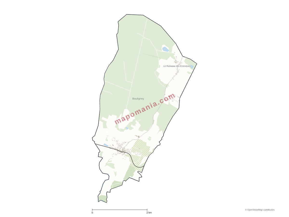 Carte de Bouligney à personnaliser