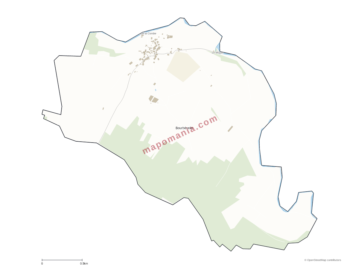 Carte de Bourbévelle à personnaliser