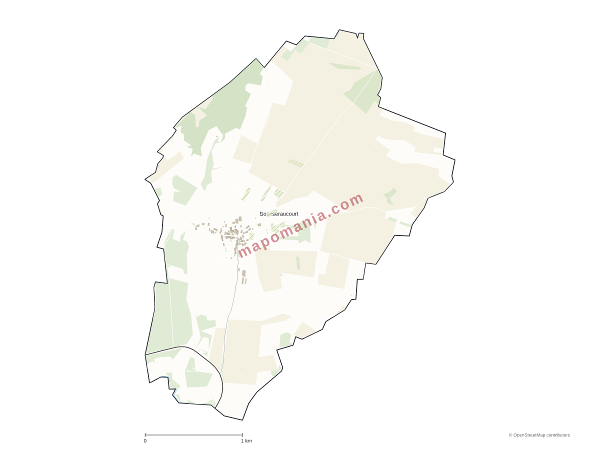 Carte de Bousseraucourt à personnaliser