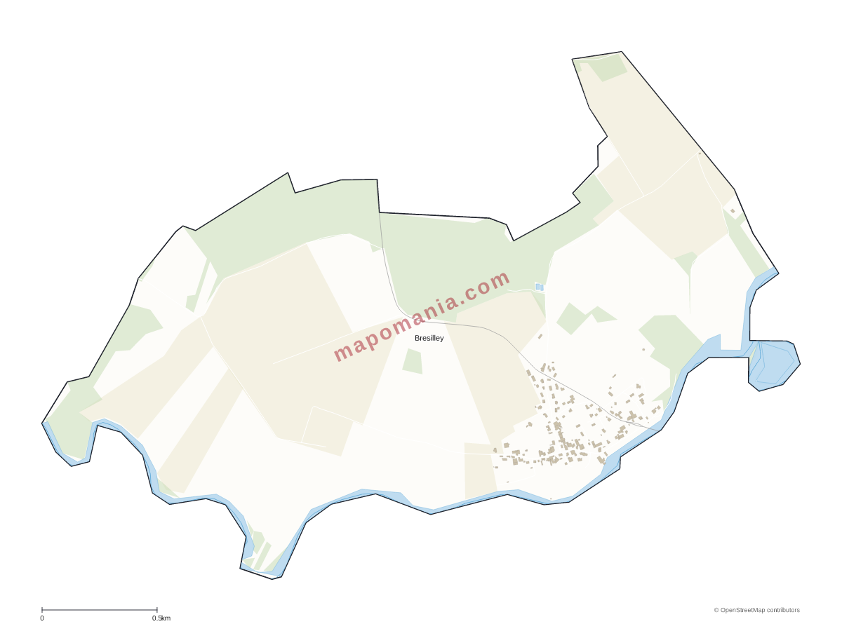 Carte de Bresilley à personnaliser