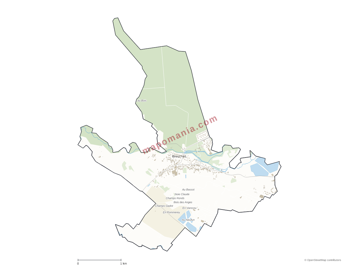 Carte de Breuches à personnaliser