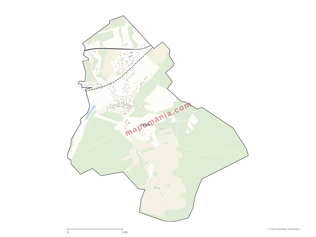 Carte de Brevilliers à personnaliser