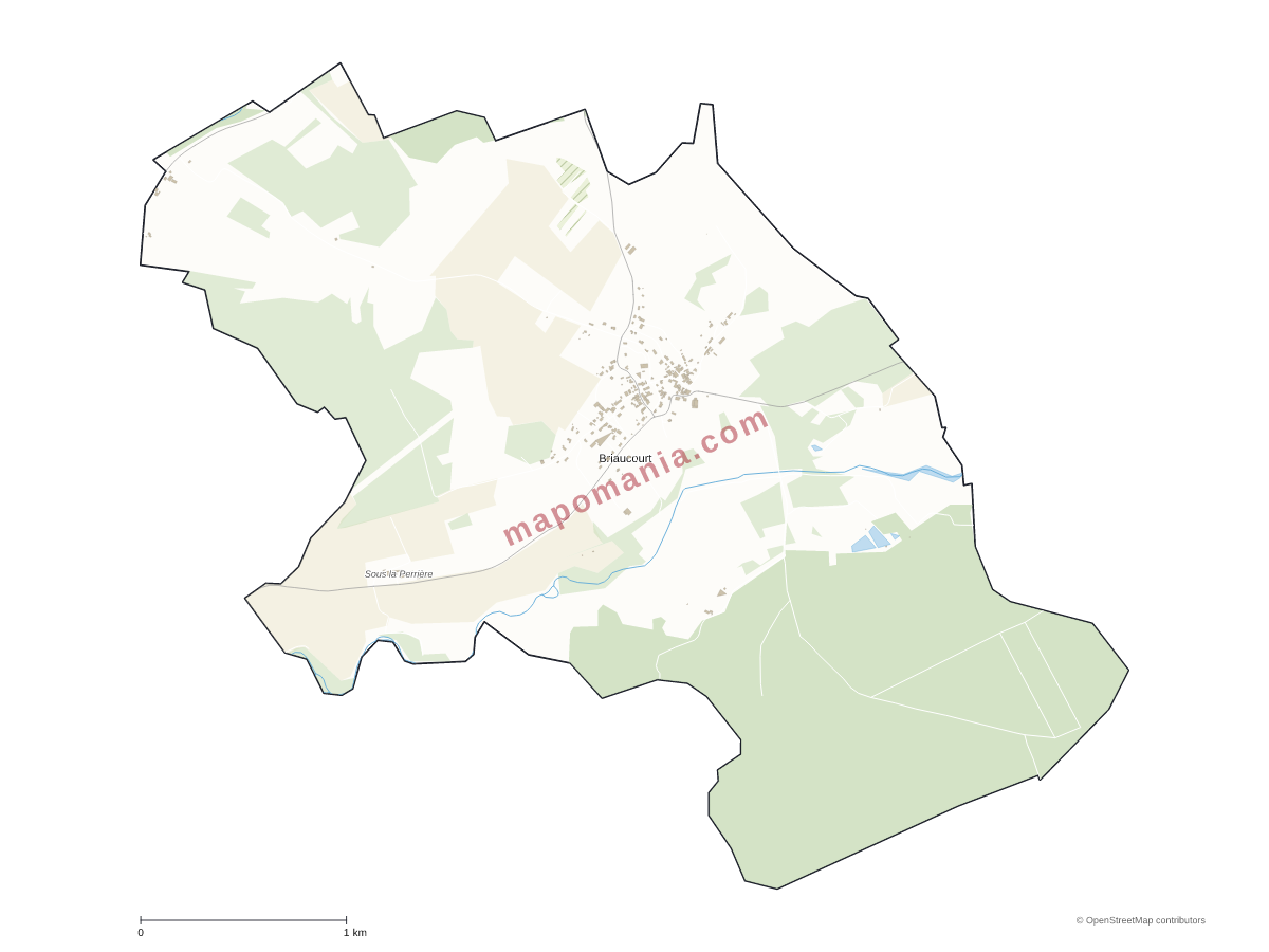 Carte de Briaucourt à personnaliser