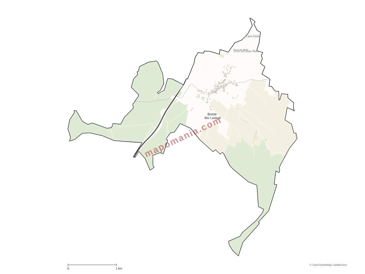Carte de Brotte-lès-Luxeuil à personnaliser