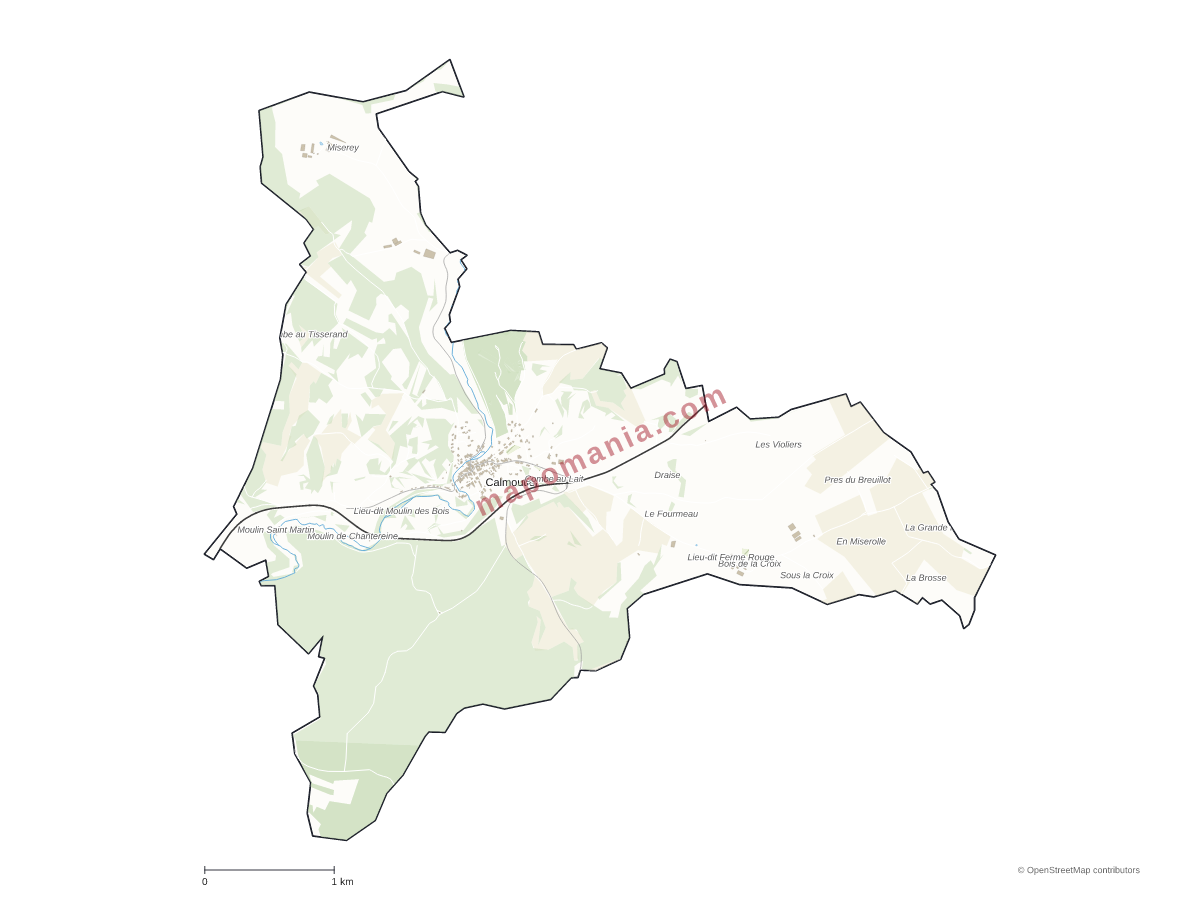 Carte de Calmoutier à personnaliser