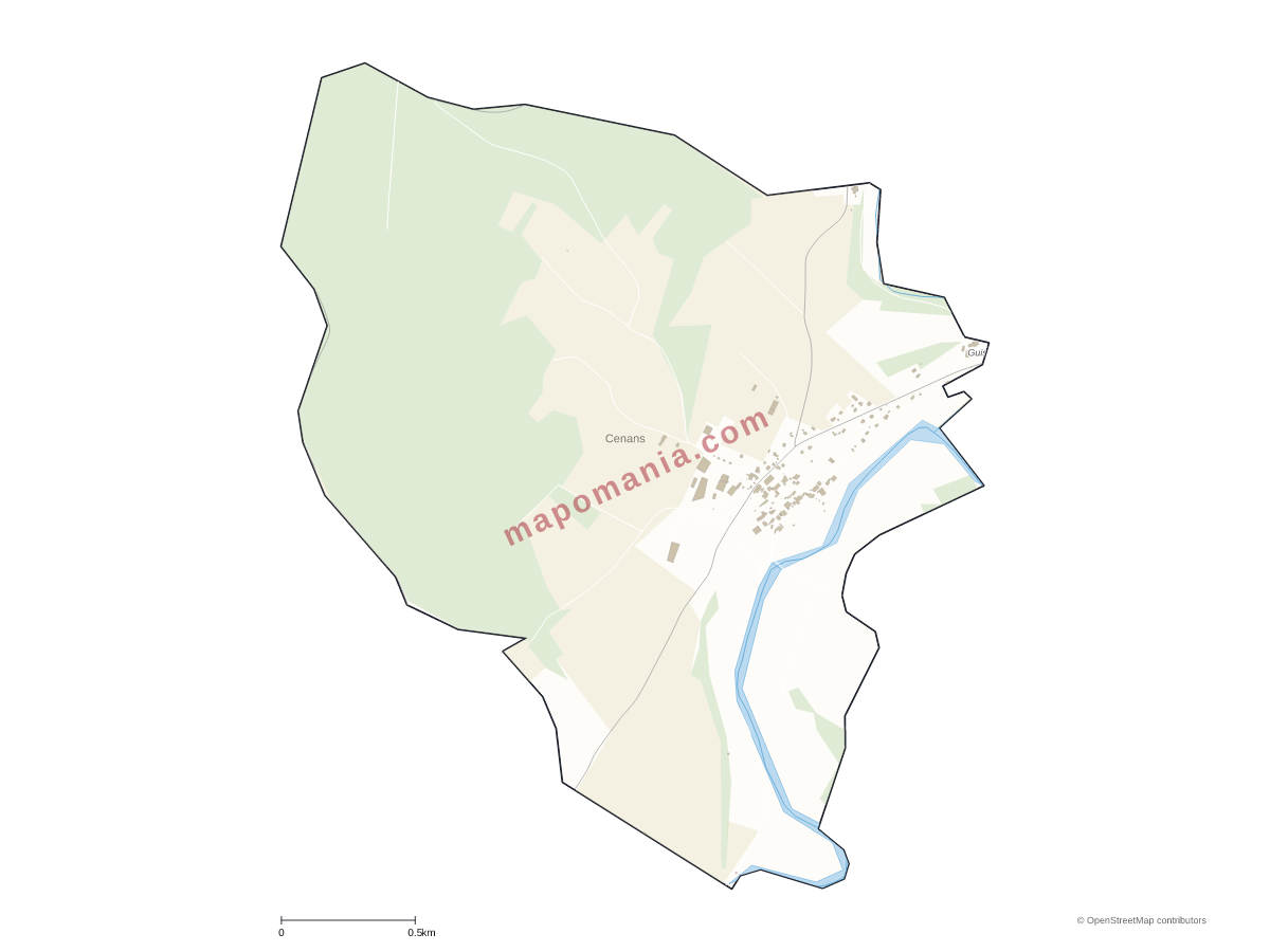 Carte de Cenans à personnaliser