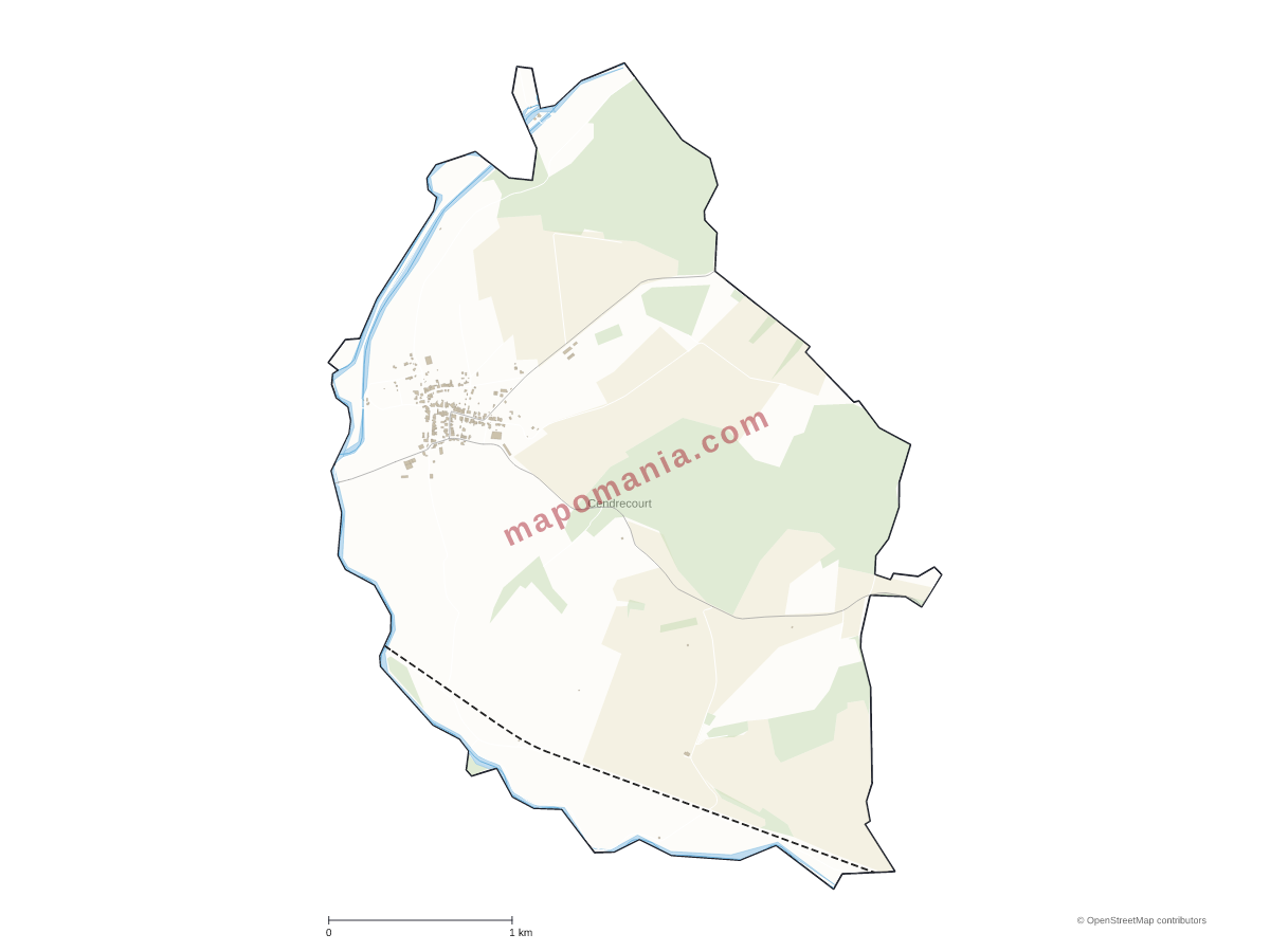 Carte de Cendrecourt à personnaliser