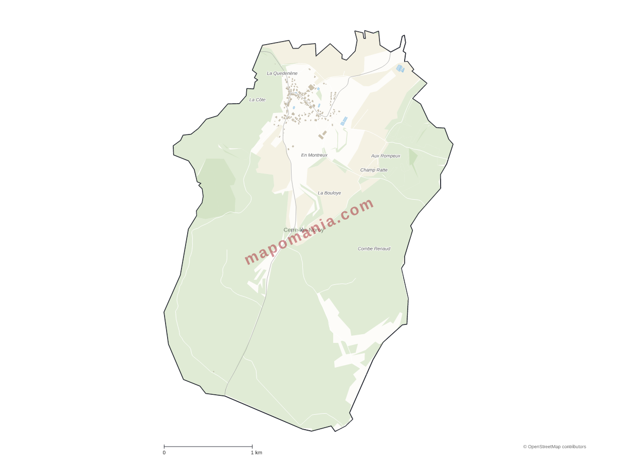 Carte de Cerre-lès-Noroy à personnaliser