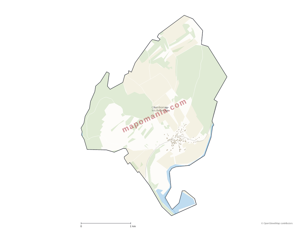 Carte de Chambornay-lès-Bellevaux à personnaliser
