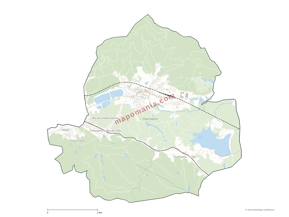 Carte de Champagney à personnaliser