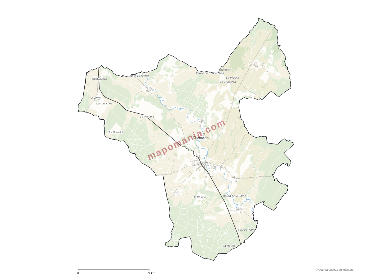 Carte de Champlitte à personnaliser