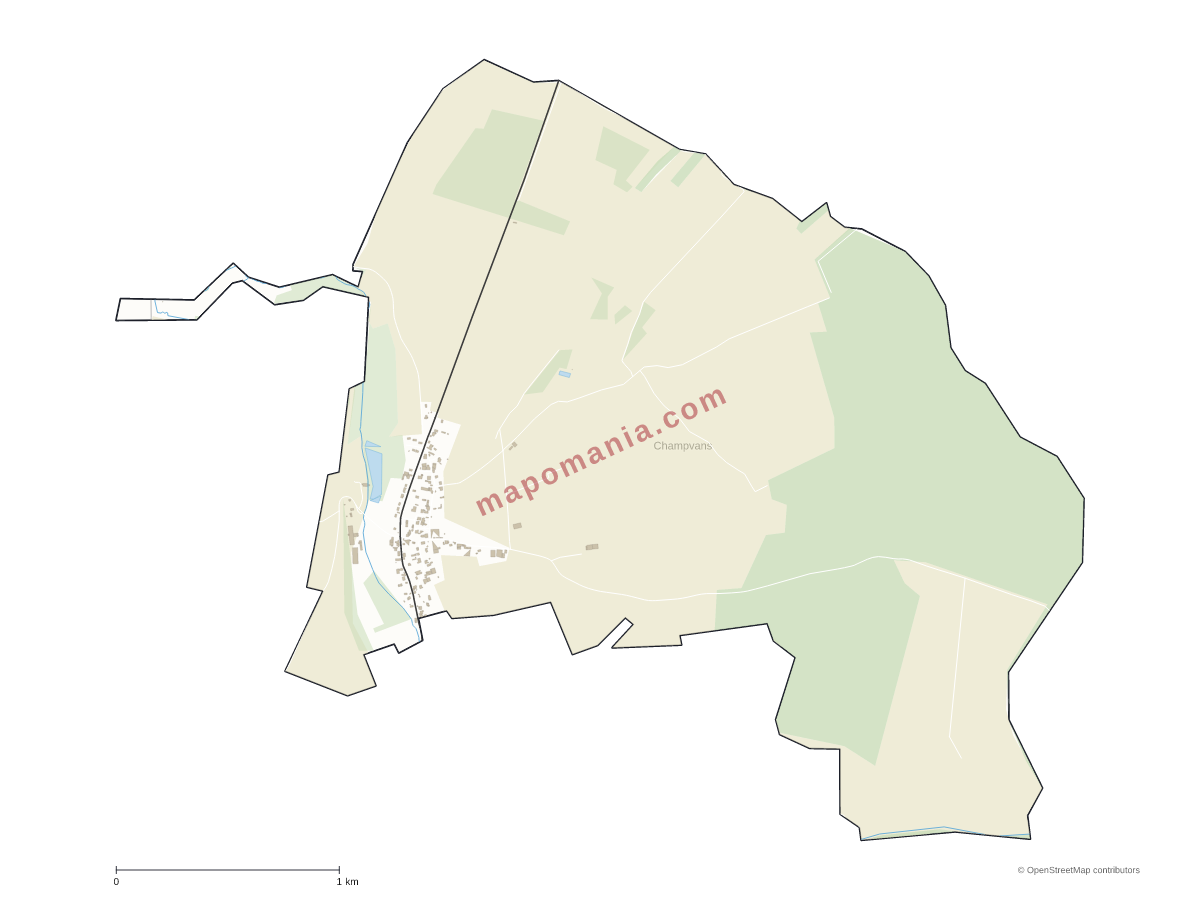 Carte de Champvans à personnaliser