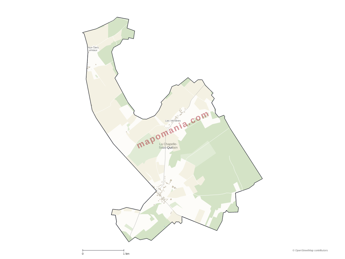 Carte de La Chapelle-Saint-Quillain à personnaliser