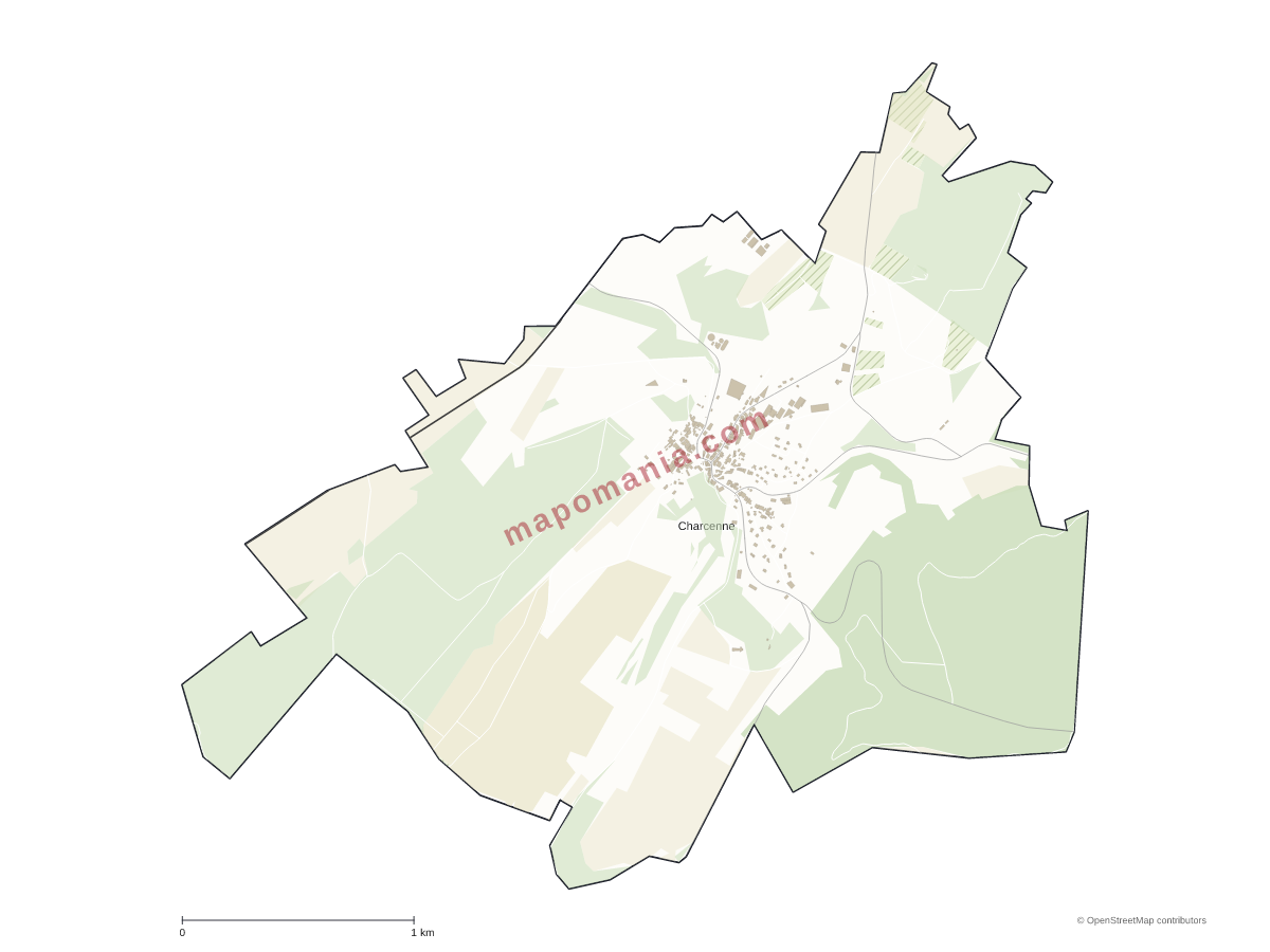 Carte de Charcenne à personnaliser