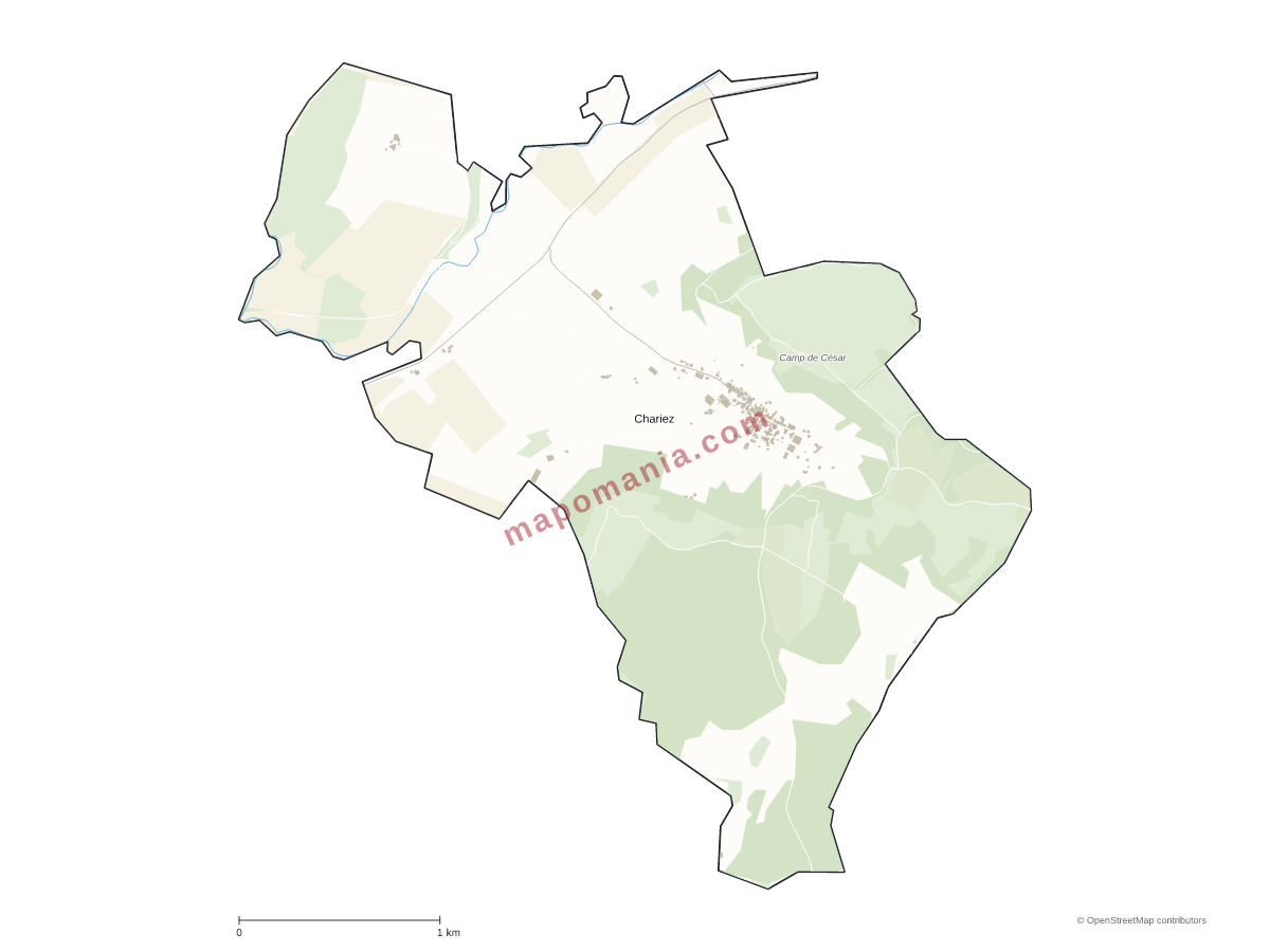 Carte de Chariez à personnaliser