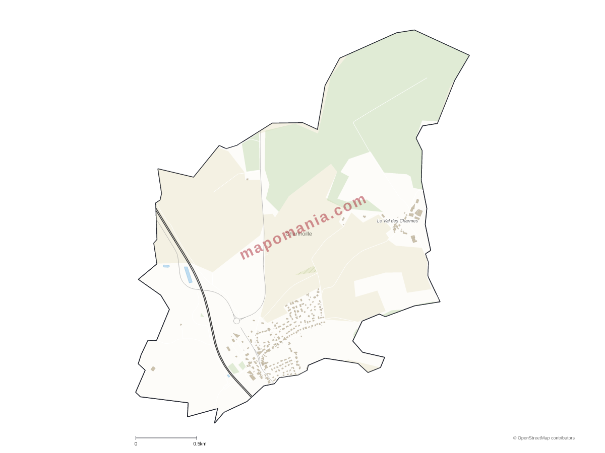 Carte de Charmoille à personnaliser