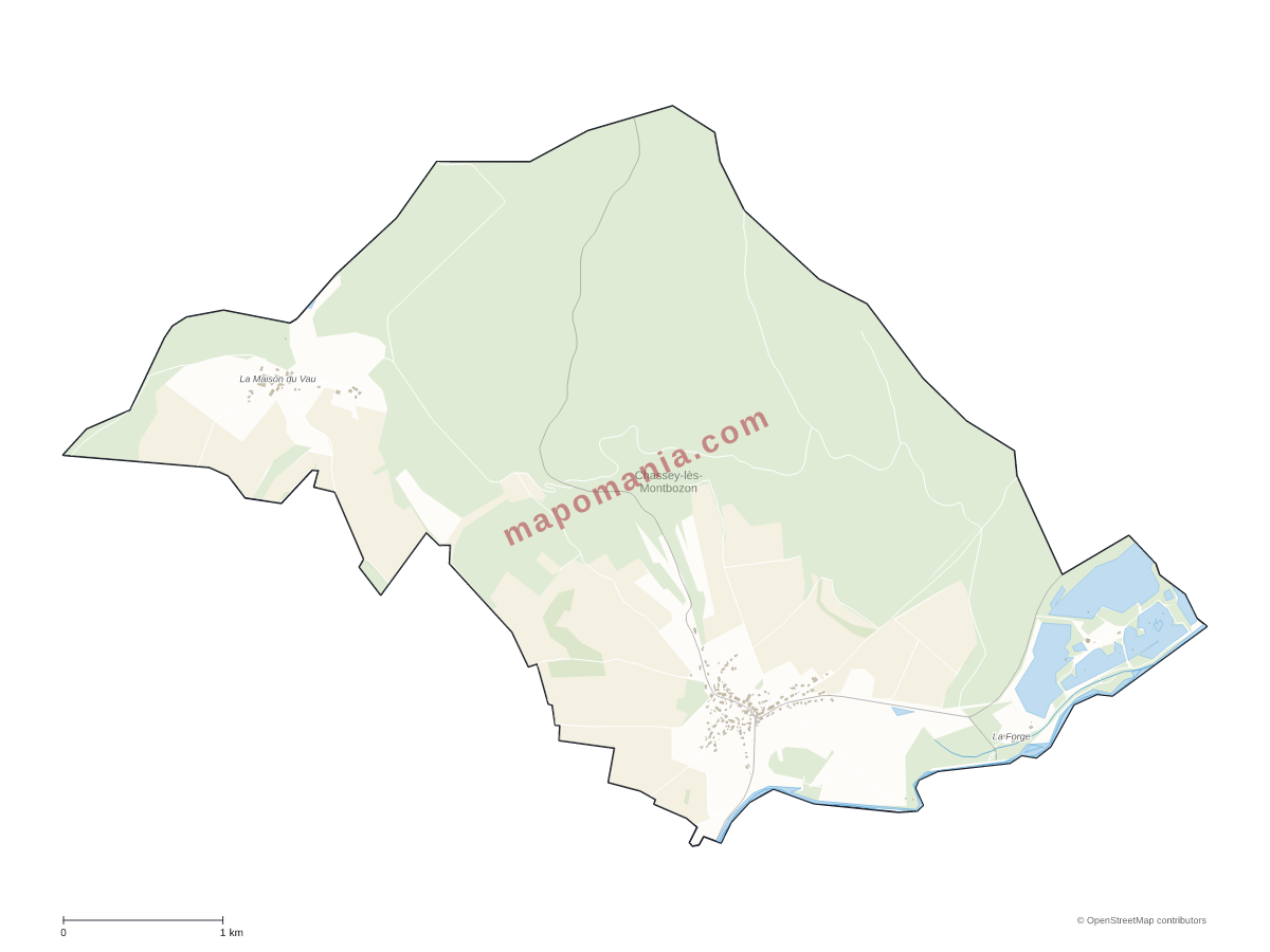 Carte de Chassey-lès-Montbozon à personnaliser