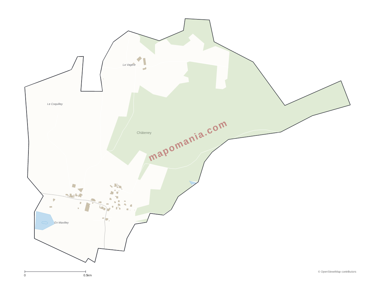 Carte de Châteney à personnaliser