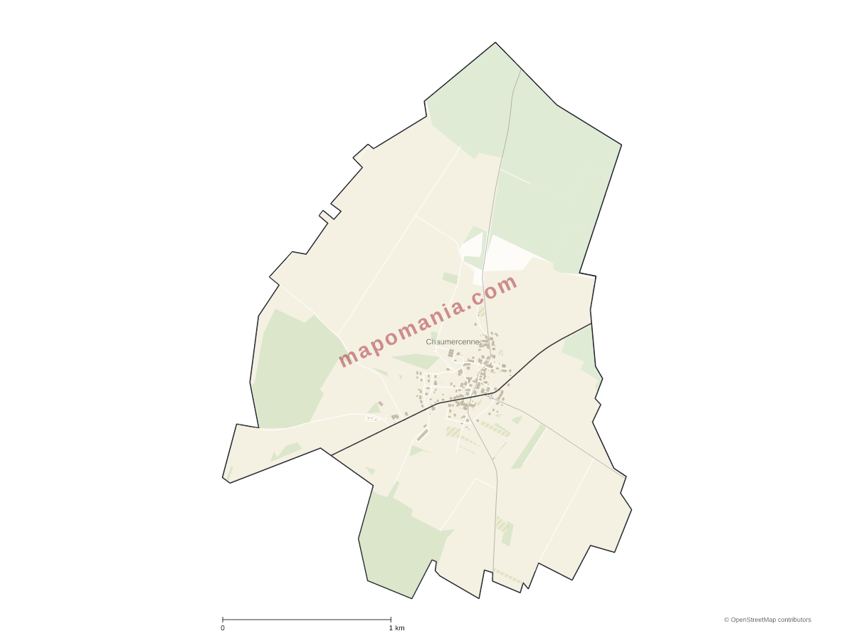 Carte de Chaumercenne à personnaliser