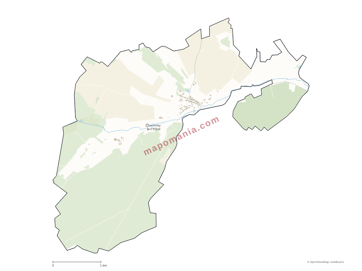 Carte de Chauvirey-le-Châtel à personnaliser