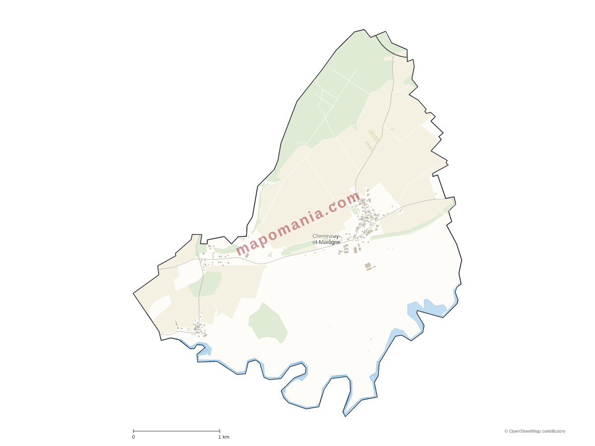 Carte de Chenevrey-et-Morogne à personnaliser