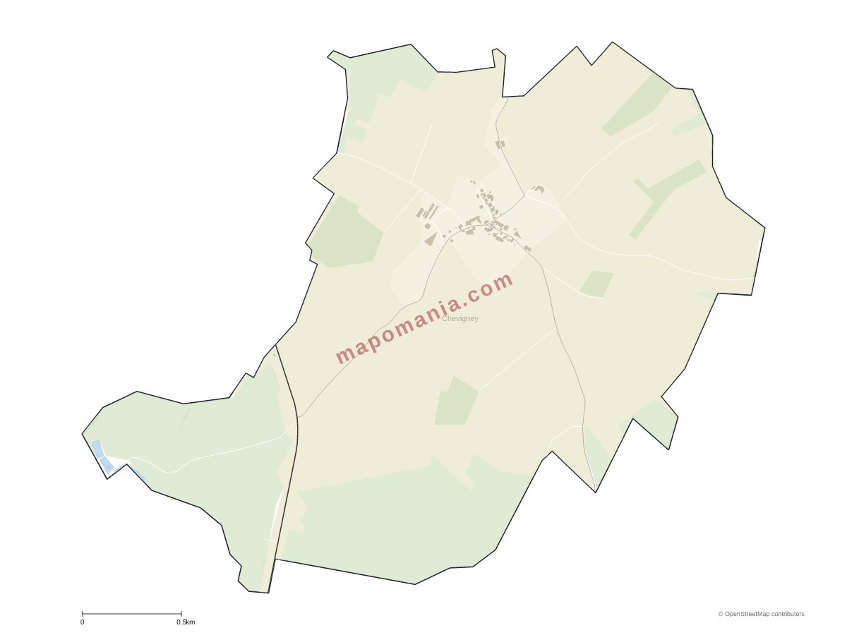 Carte de Chevigney à personnaliser