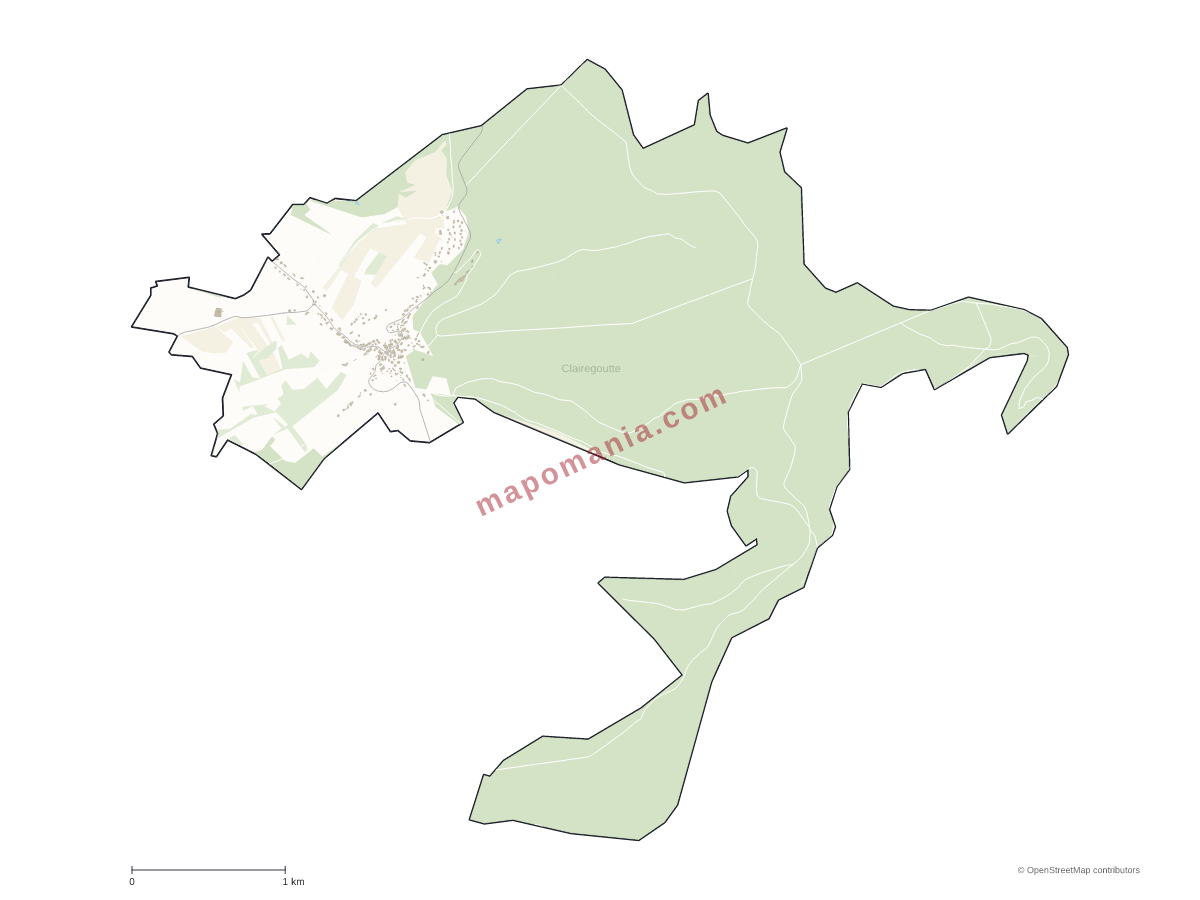 Carte de Clairegoutte à personnaliser