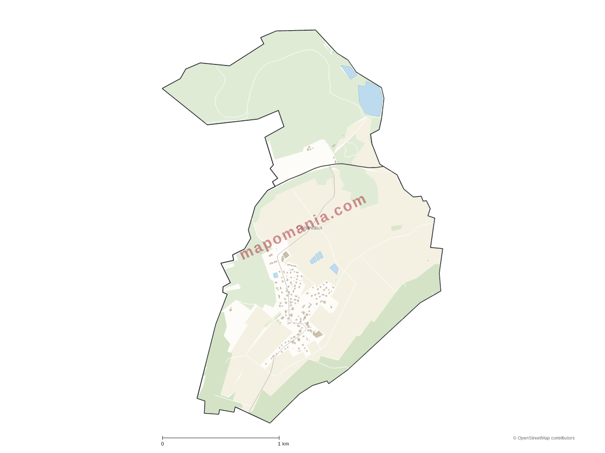 Carte de Coisevaux à personnaliser