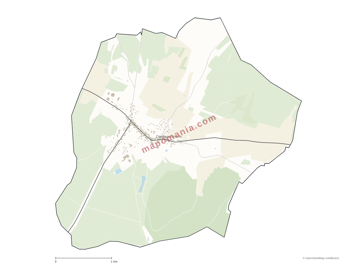Carte de Combeaufontaine à personnaliser