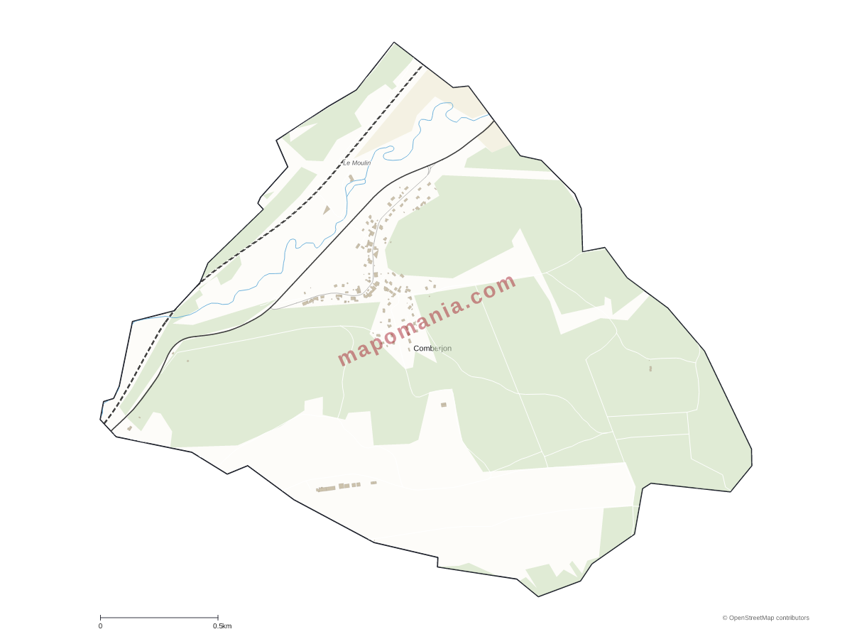 Carte de Comberjon à personnaliser