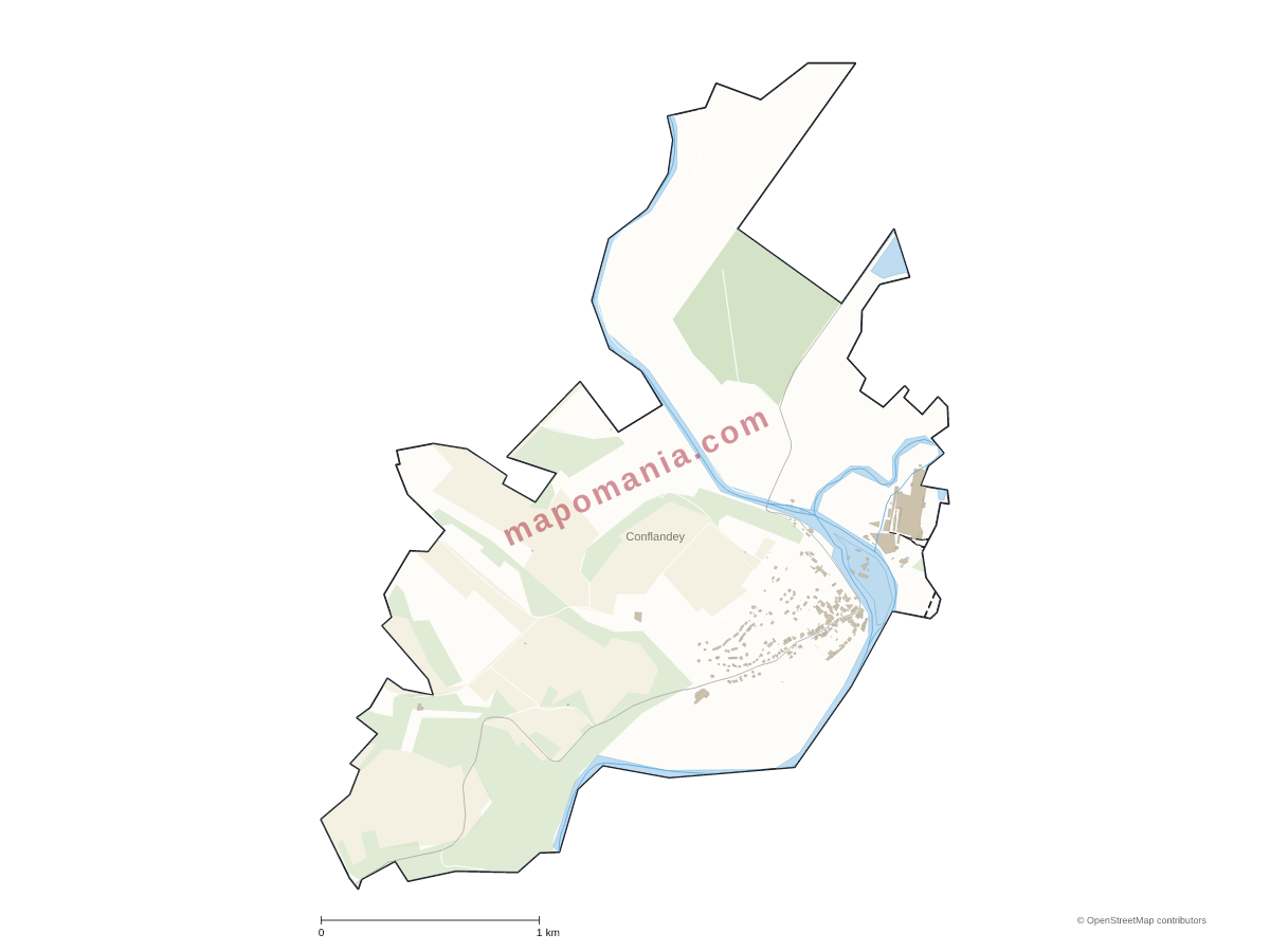 Carte de Conflandey à personnaliser