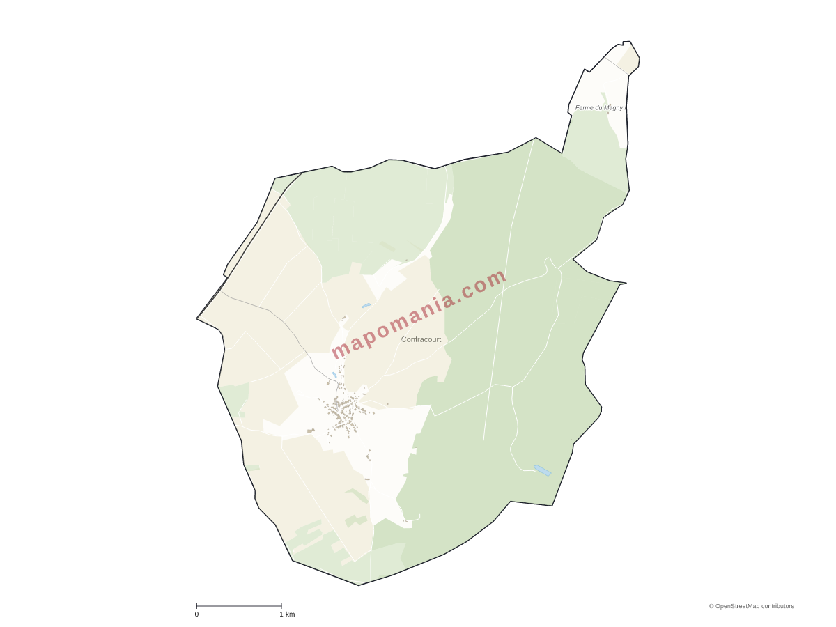 Carte de Confracourt à personnaliser